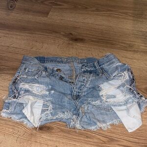 American Eagle Outfitters Ripped Blue Jean Shorts